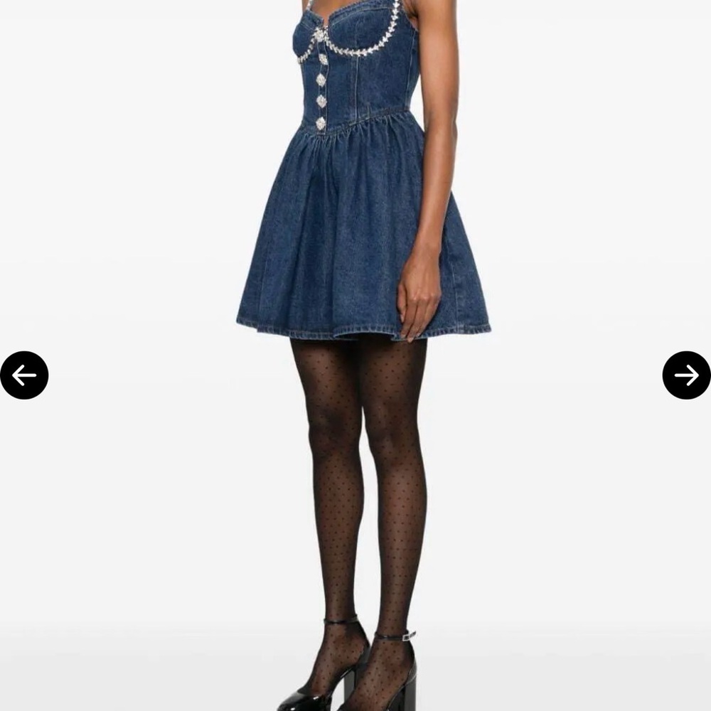 Self-Portrait Blue Denim Mini Dress - Picture 2 of 5